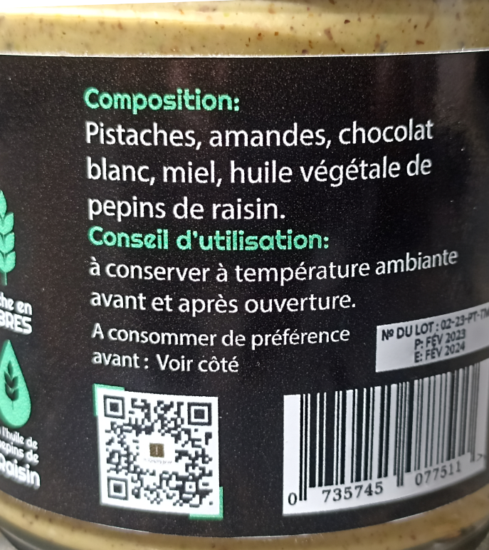 Pâte à tartiner pistaches - Achat, utilisation & recette – Panier d'orient