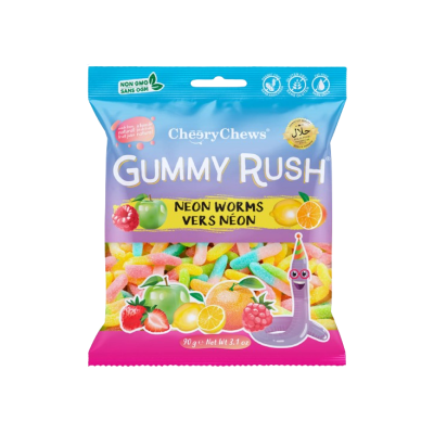 BONBONS NEON WORMS 90G - Gummy Ruch