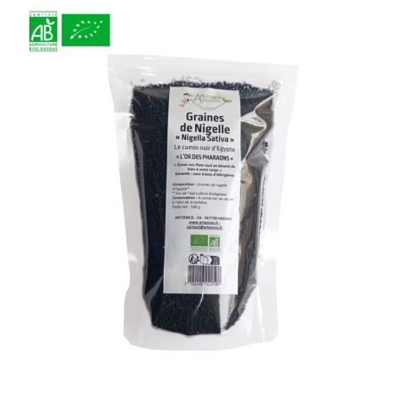 GRAINES DE NIGELLE BIO 150G - Panier d'orient épicerie orientale en ligne.