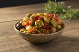 olives vertes grillées petits légume piment rouge piquantes