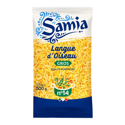 PÂTES, LANGUE D'OISEAU GROS N°14, SAMIA 500G - Panier d'Orient, épicerie orientale en ligne