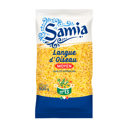 PÂTES, LANGUE D'OISEAU RISONE MOYEN N°13, SAMIA 500G - Panier d'Orient épicerie orientale en ligne