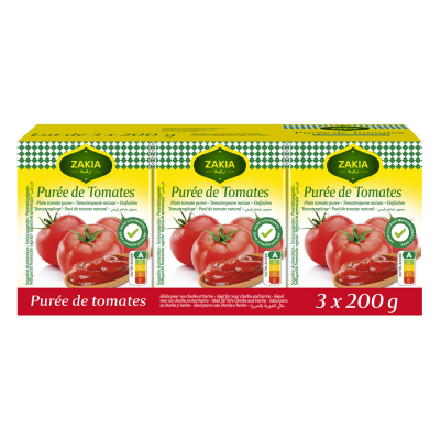 PUREE DE TOMATES 3 X 200G ZAKIA - Panier d'Orient épicerie orientale en ligne