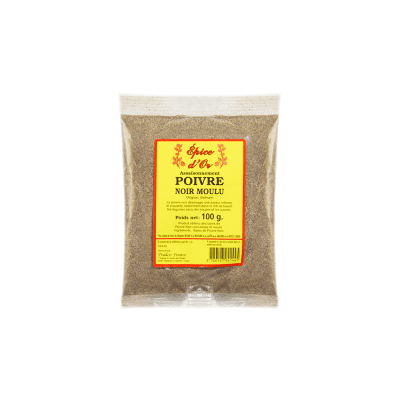 POIVRE NOIR MOULU  ÉPICES D'OR 100G - Panier d'orient