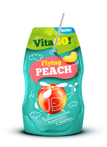 Boisson aux fruits VitaGO Pêche Hélico Carton x8 poches 20cl - Panier d'orient