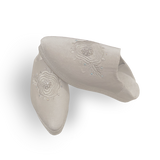 BABOUCHE FEMME EN VELOUR BLANC PERLÉE AVEC BRODERIE MAROCAINE - Panier d'Orient épicerie orientale en ligne