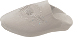 BABOUCHE FEMME EN VELOUR BLANC PERLÉE AVEC BRODERIE MAROCAINE - Panier d'Orient épicerie orientale en ligne